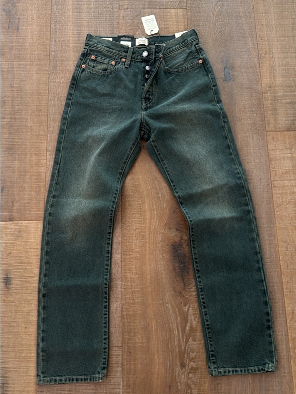 Levi's 501 originals women’s Dark Green Straight high rise Jeans 27 x 30 NWT
